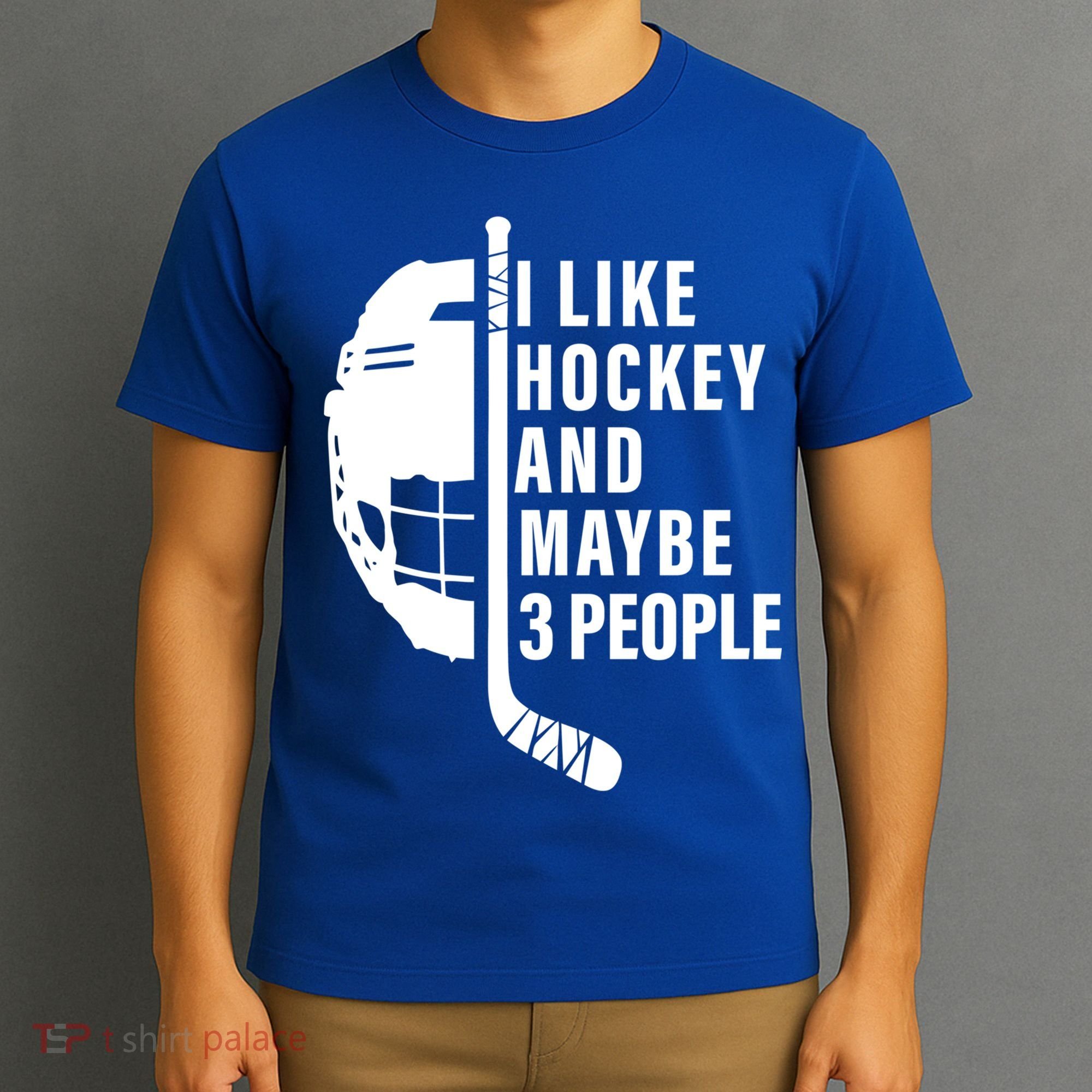 I Like Hockey And Maybe 3 People Ice Hockey Game Day Vibes Gift T-Shirt