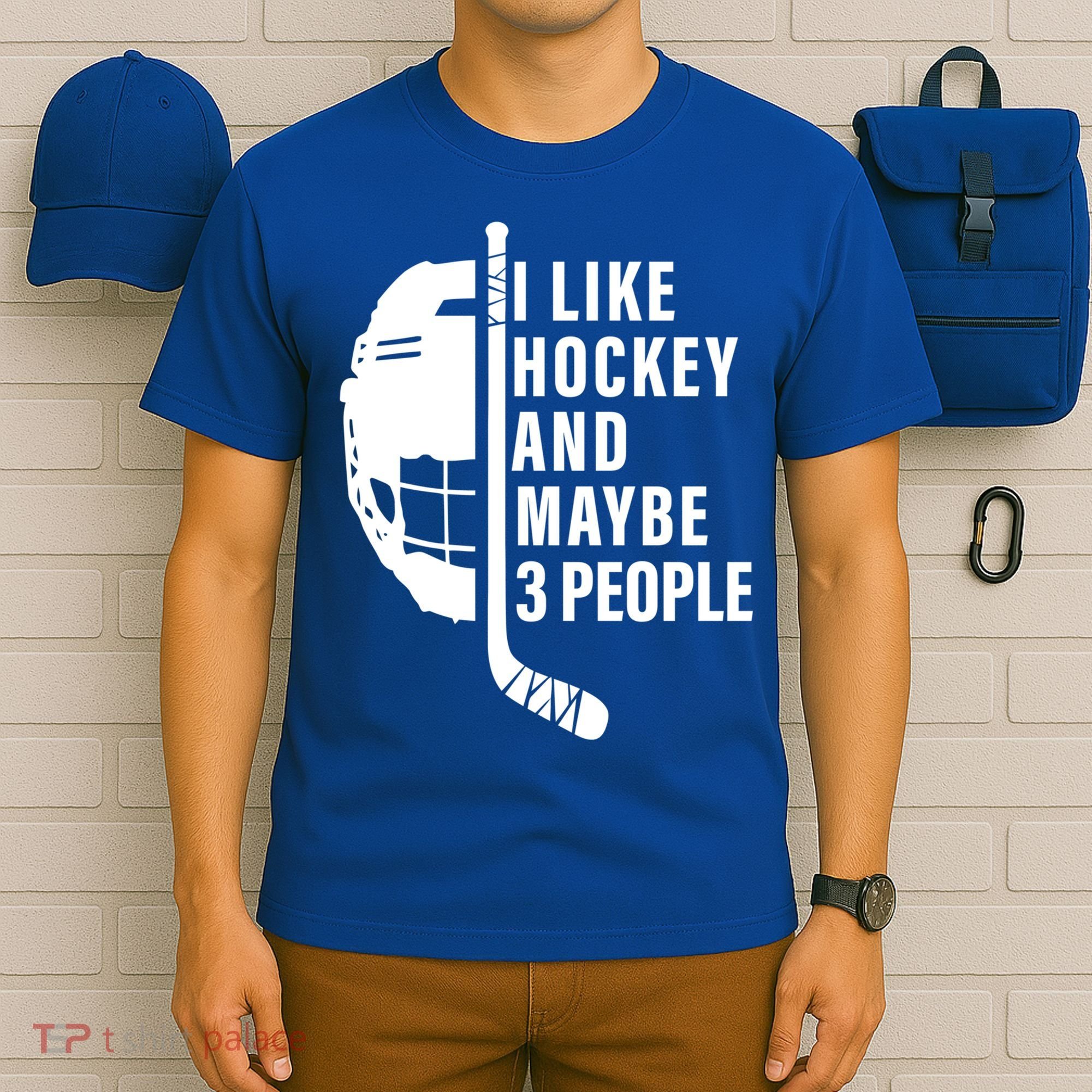 I Like Hockey And Maybe 3 People Ice Hockey Game Day Vibes Gift T-Shirt