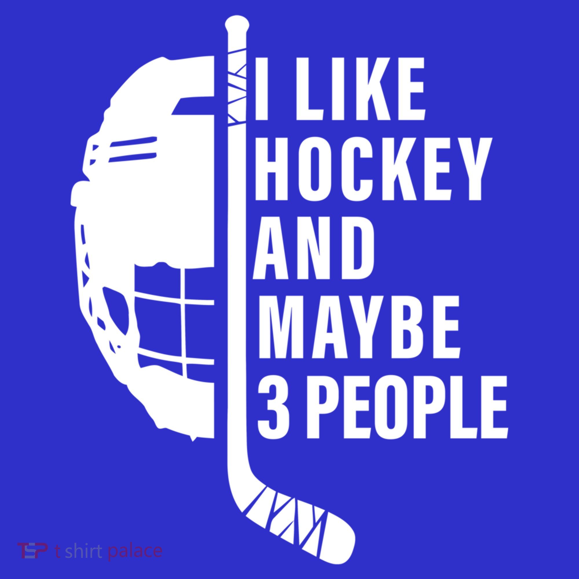 I Like Hockey And Maybe 3 People Ice Hockey Game Day Vibes Gift T-Shirt