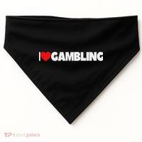 I Love (heart) Gambling USA-Made Doggie Bandana thumb 0