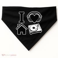 I Love House Music USA-Made Doggie Bandana thumb 0