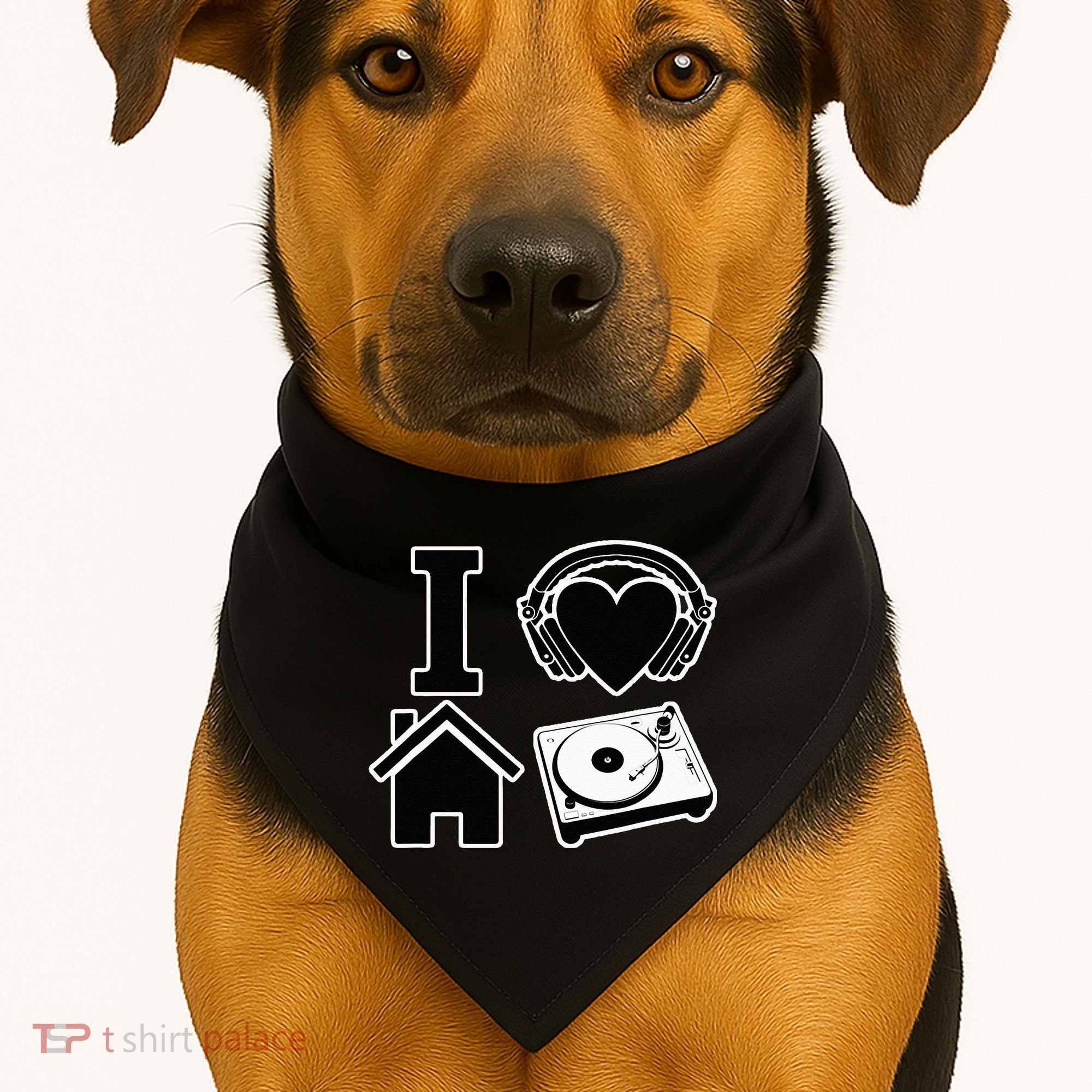 I Love House Music USA-Made Doggie Bandana