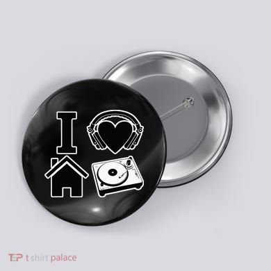 I Love House Music Button