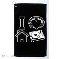 I Love House Music Golf Towel thumb 0