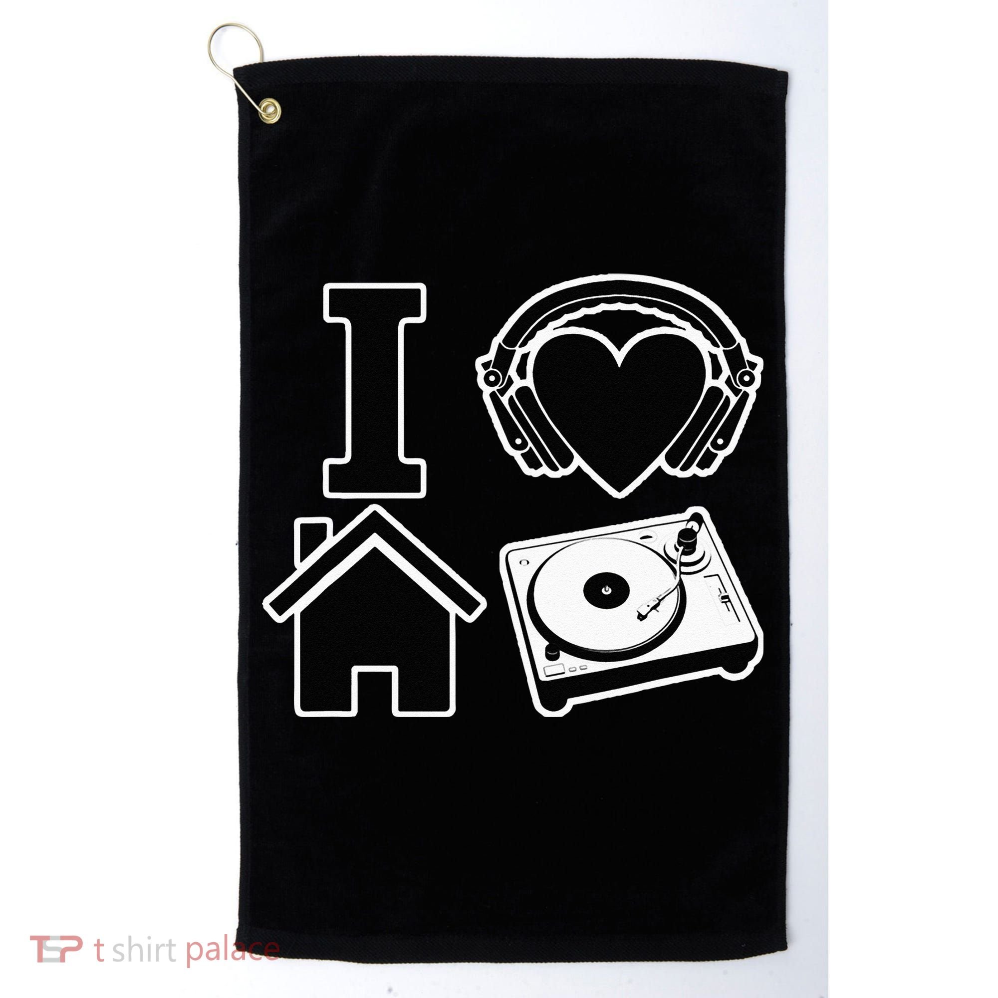 I Love House Music Golf Towel