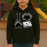 I Love House Music Kids Hoodie thumb 3