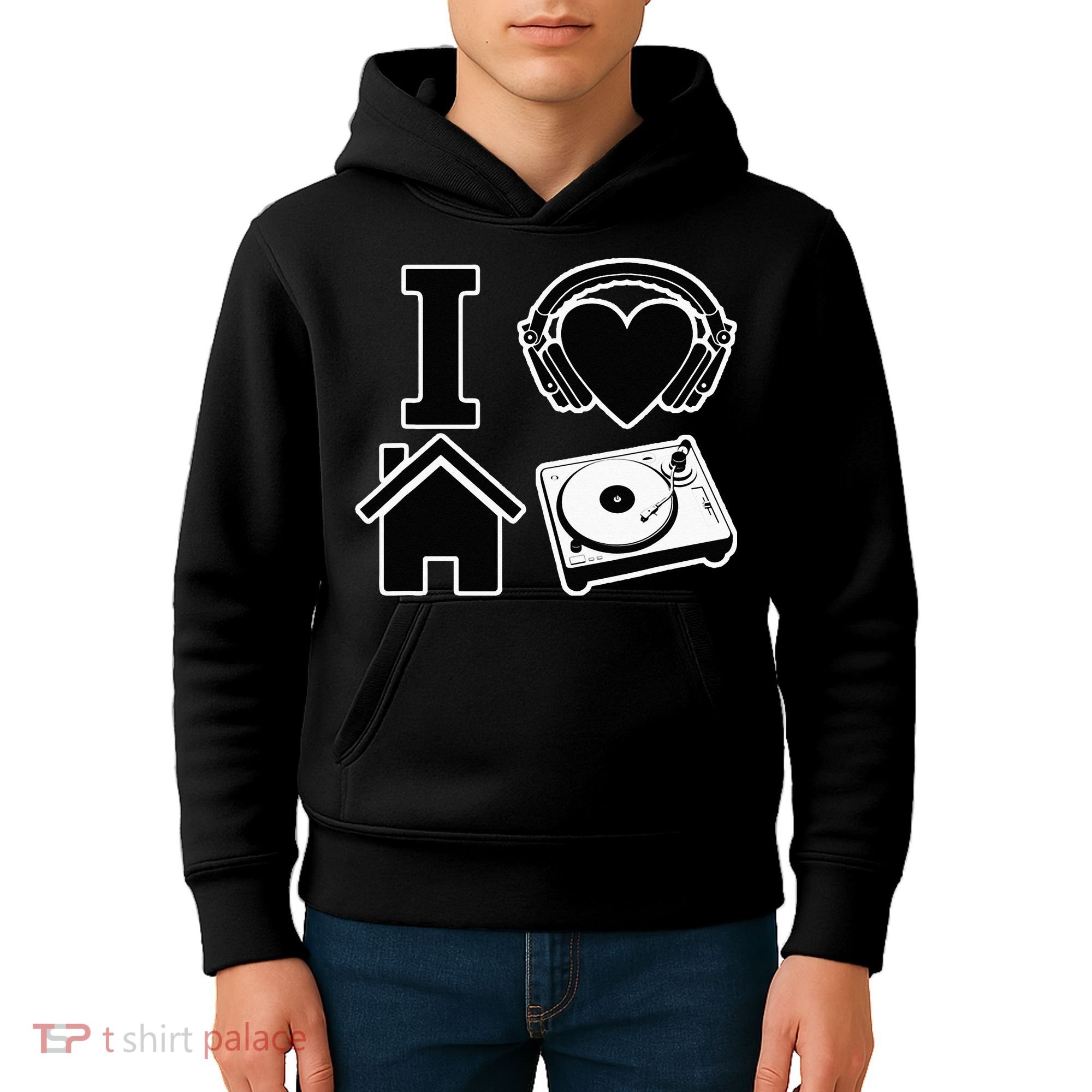 I Love House Music Kids Hoodie