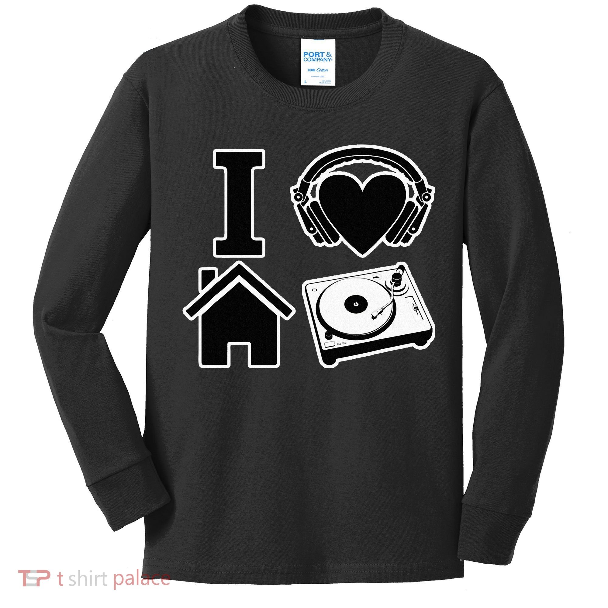 I Love House Music Kids Long Sleeve Shirt