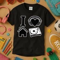 I Love House Music Kids T-Shirt thumb 3