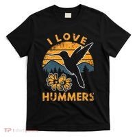 I Love Hummers Hummingbird Vintage Sunset T-Shirt thumb 0
