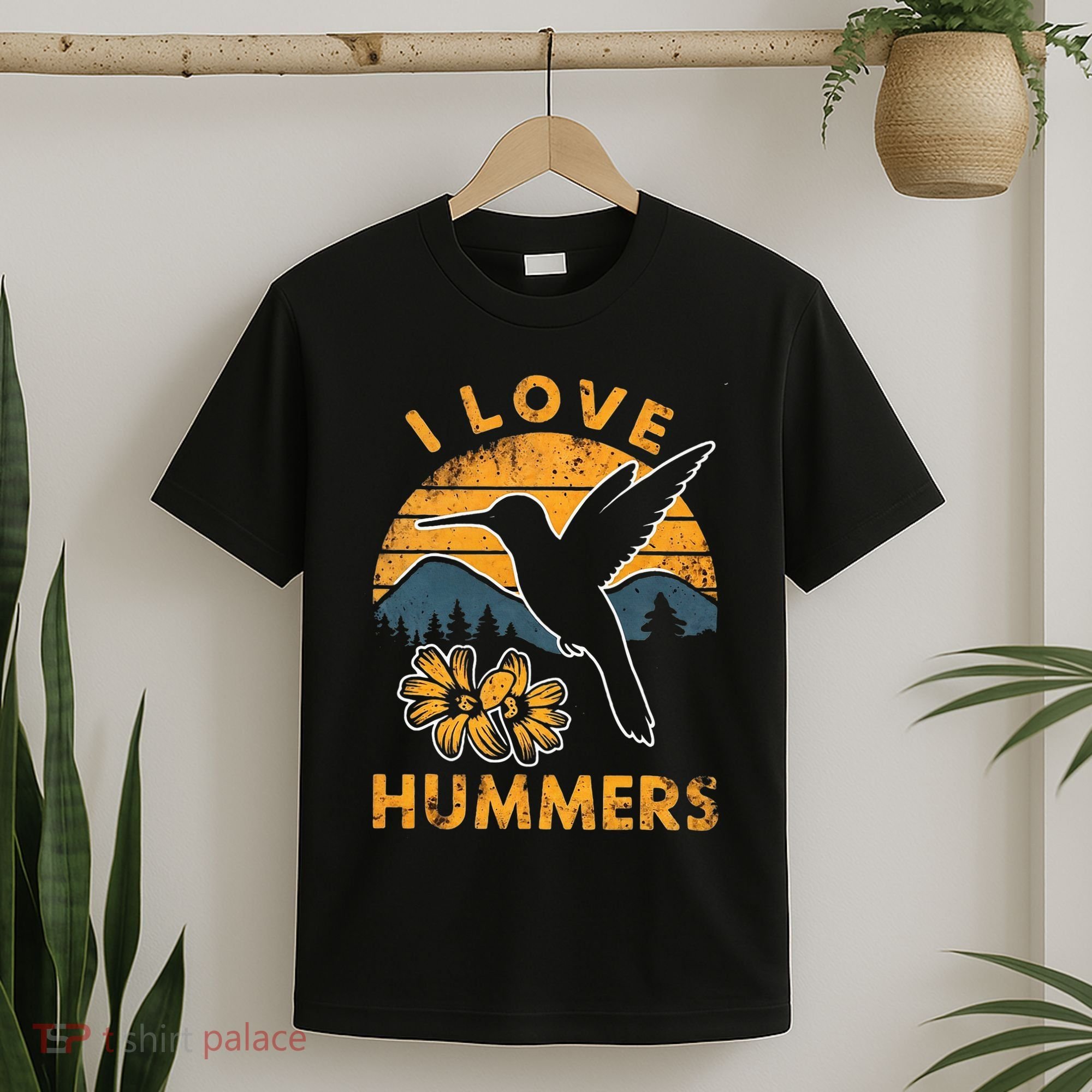 I Love Hummers Hummingbird Vintage Sunset T-Shirt