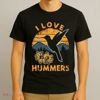 I Love Hummers Hummingbird Vintage Sunset T-Shirt thumb 3