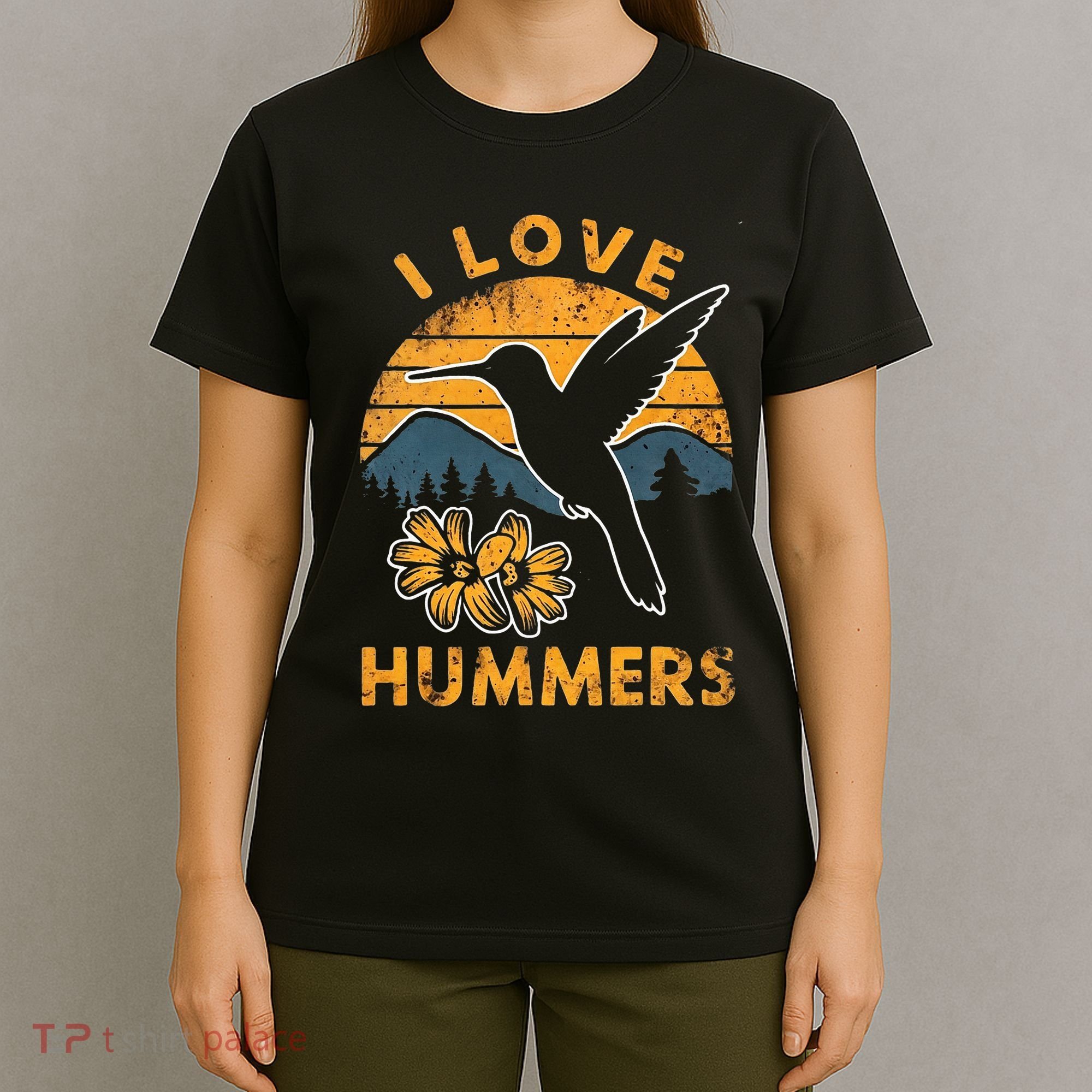 I Love Hummers Hummingbird Vintage Sunset T-Shirt
