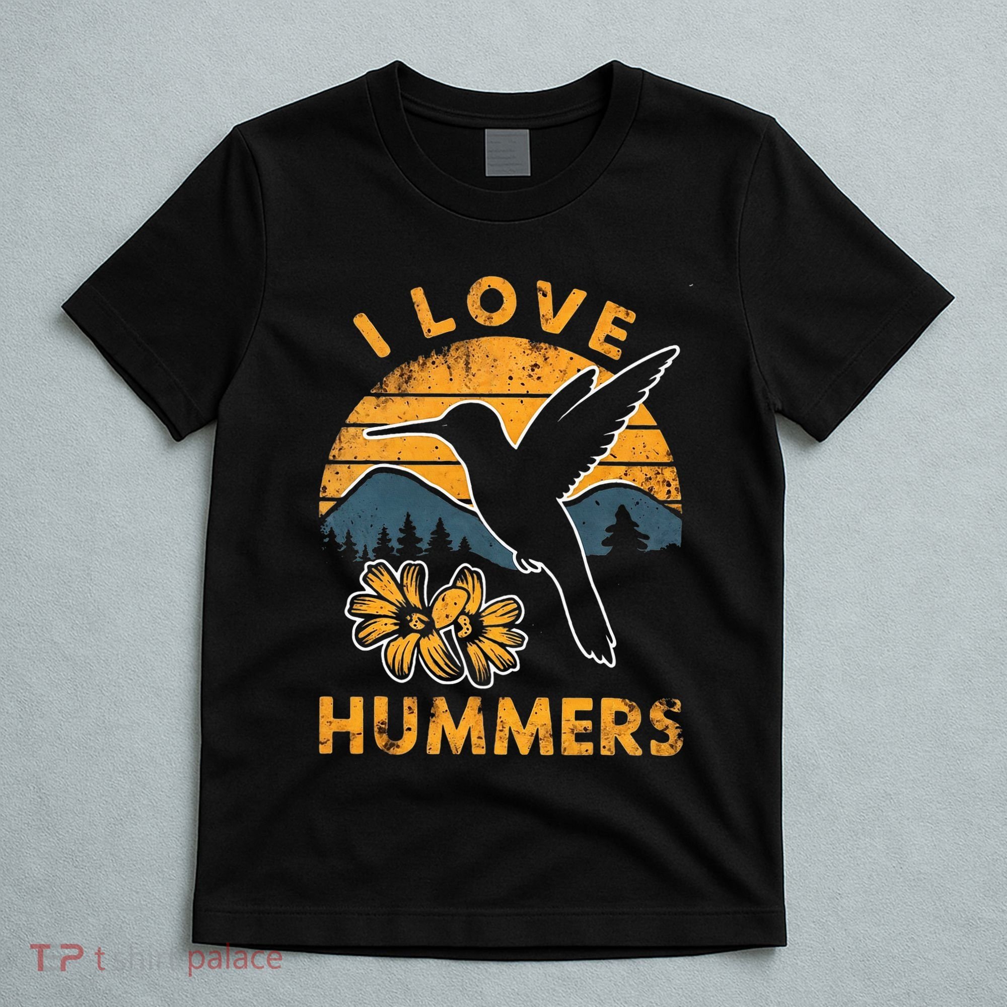 I Love Hummers Hummingbird Vintage Sunset T-Shirt