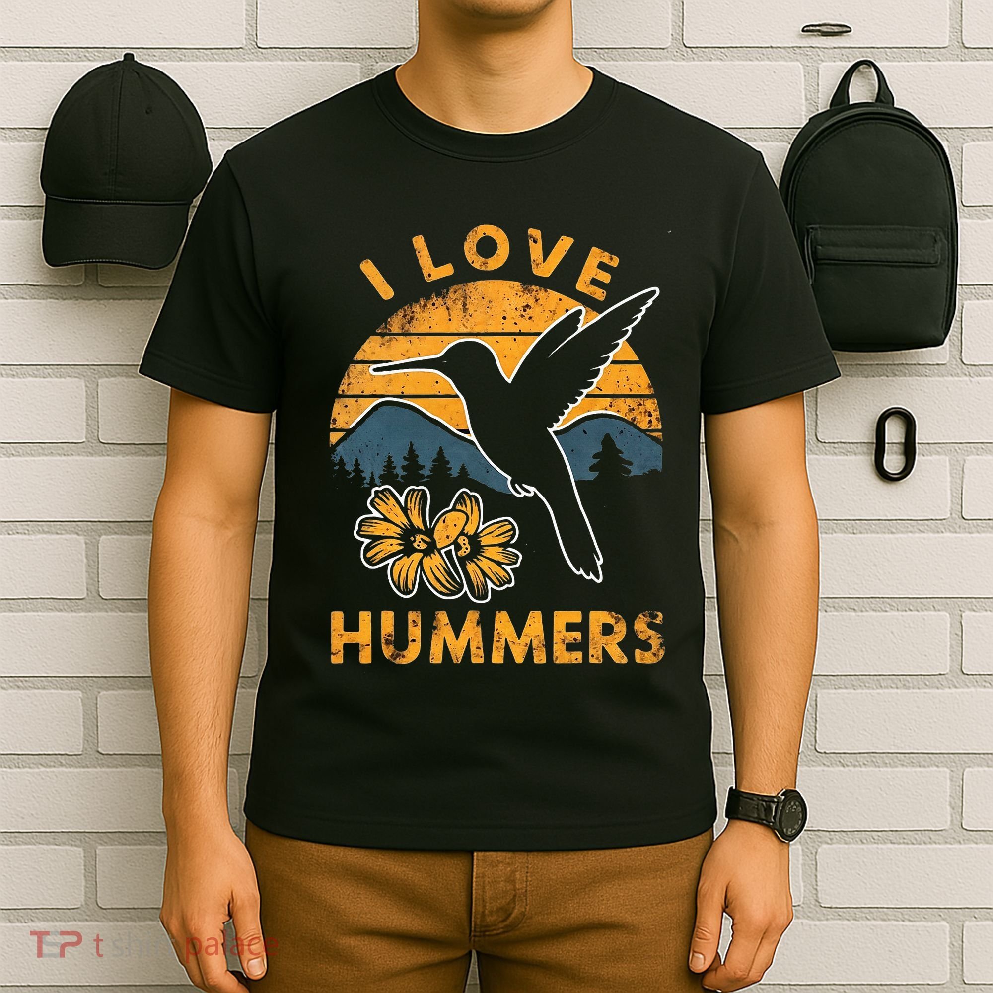 I Love Hummers Hummingbird Vintage Sunset T-Shirt