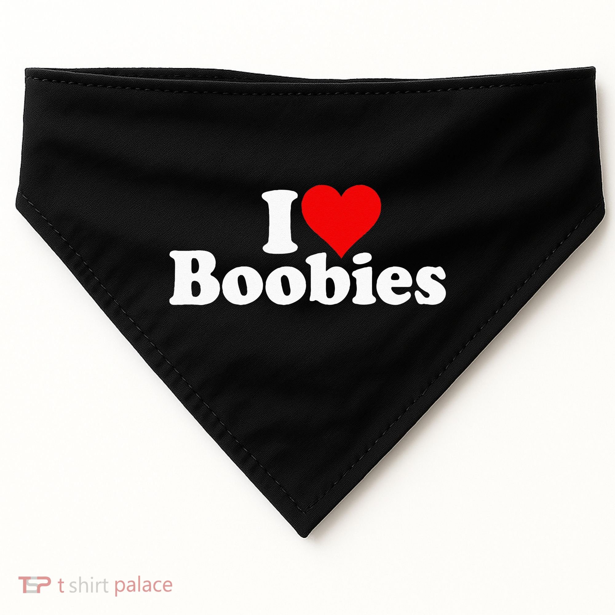 I LOVE HEART BOOBIES USA-Made Doggie Bandana