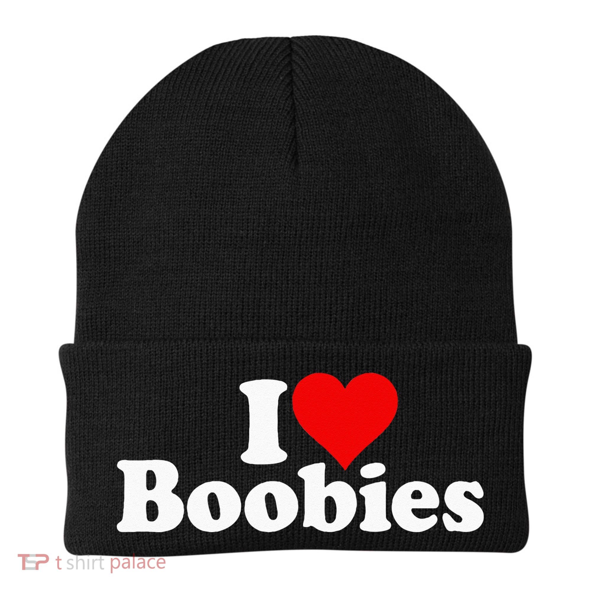 I LOVE HEART BOOBIES Beanie