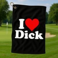 I LOVE HEART DICK RICHARD Golf Towel thumb 1