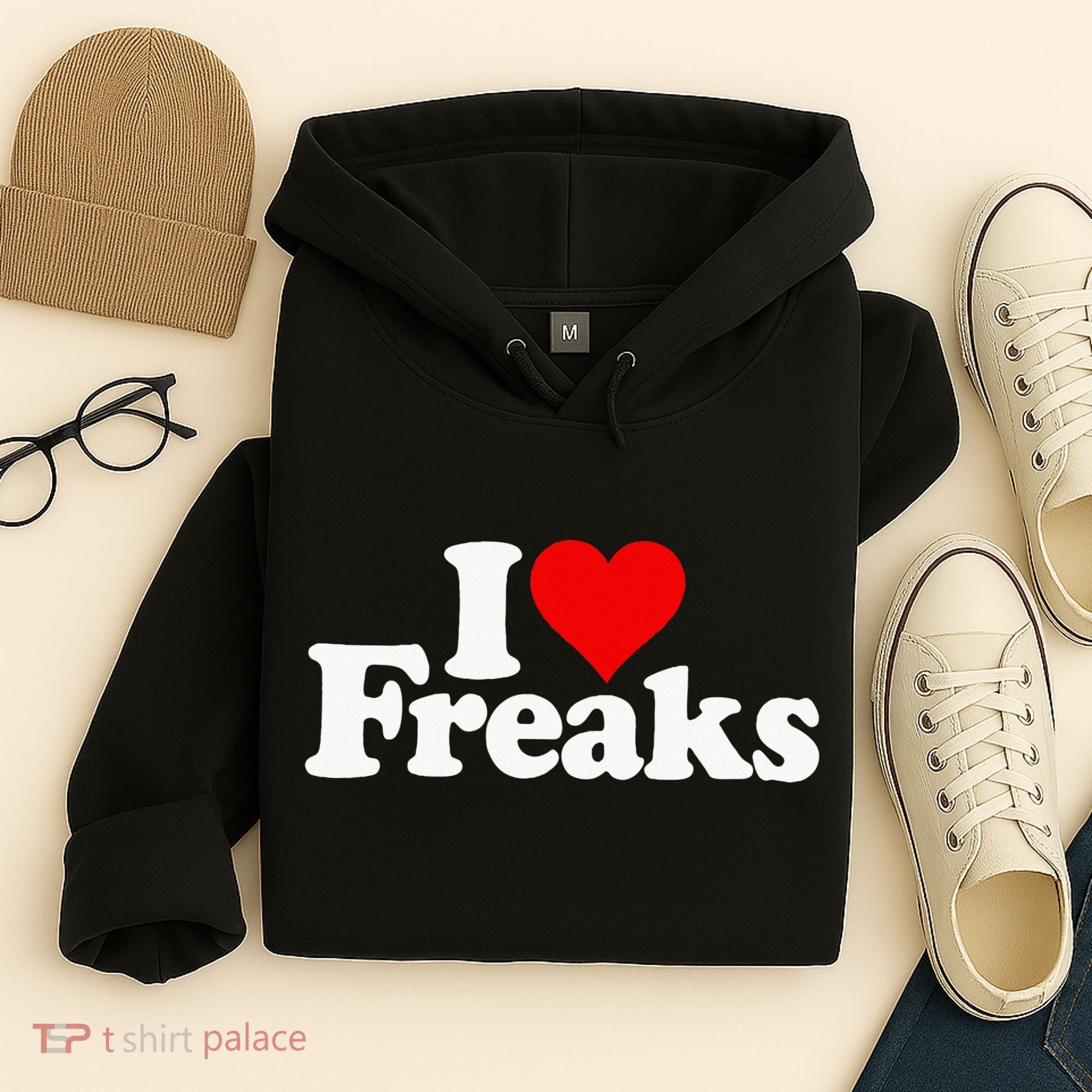 I Love Heart Freaks Hoodie