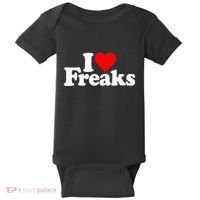 I Love Heart Freaks Baby Bodysuit thumb 0