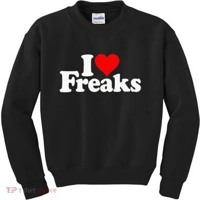 I Love Heart Freaks Kids Sweatshirt