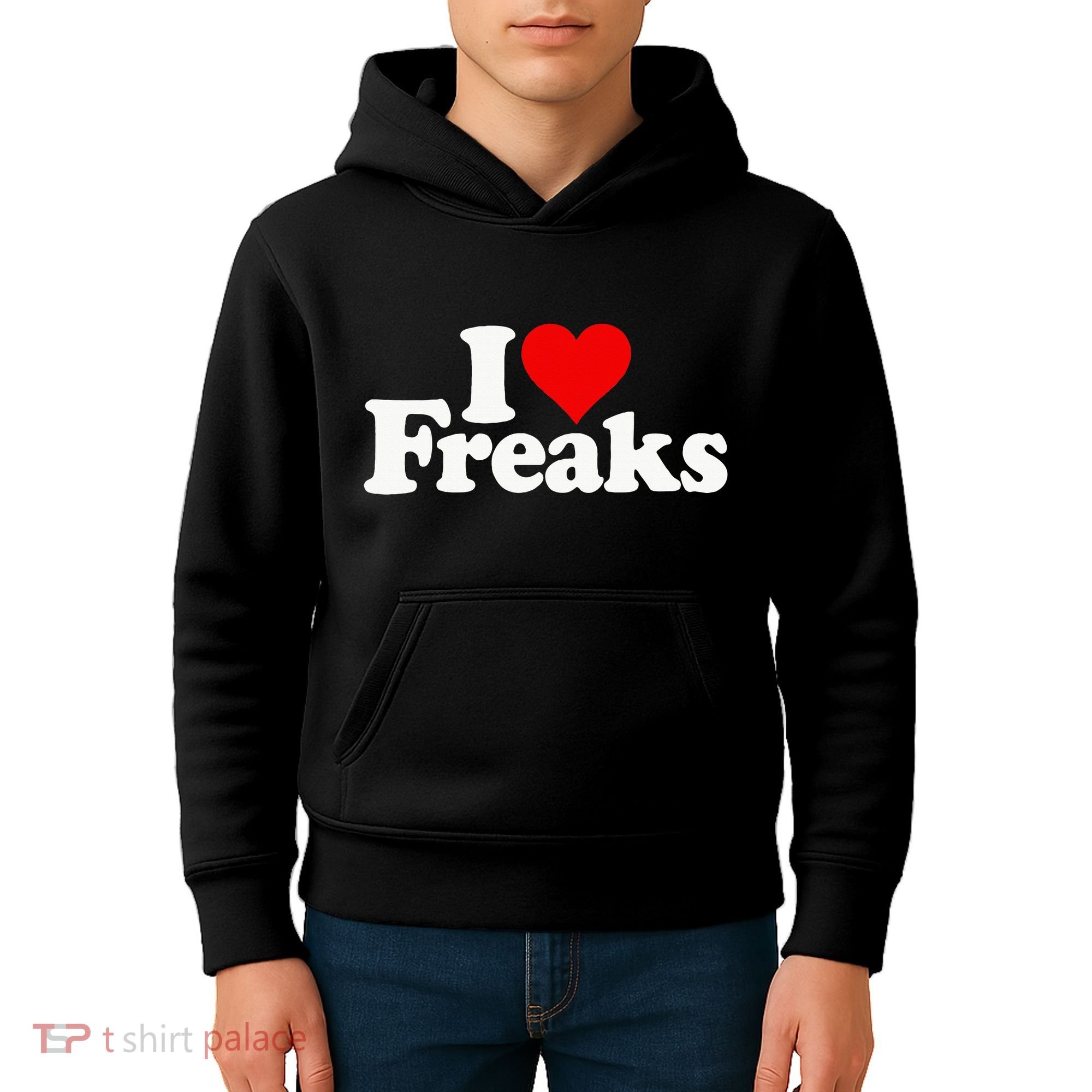 I Love Heart Freaks Kids Hoodie
