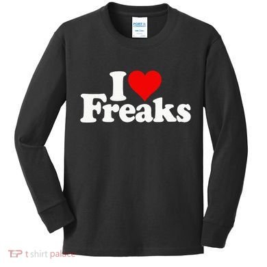 I Love Heart Freaks Kids Long Sleeve Shirt
