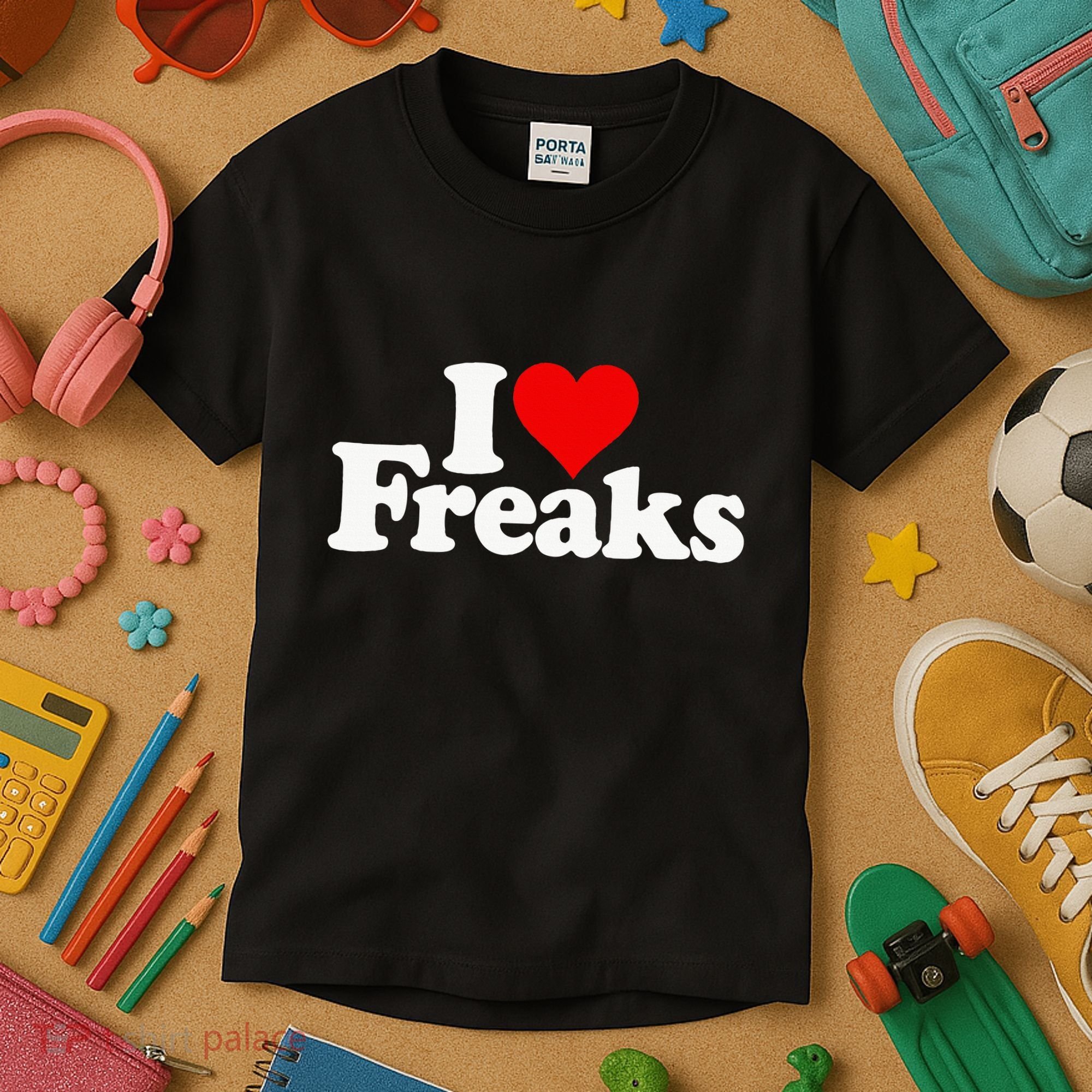 I Love Heart Freaks Kids T-Shirt