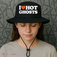 I Love Hot Ghosts I Heart Hot Ghosts Sexy Ghost Bucket Hat thumb 3