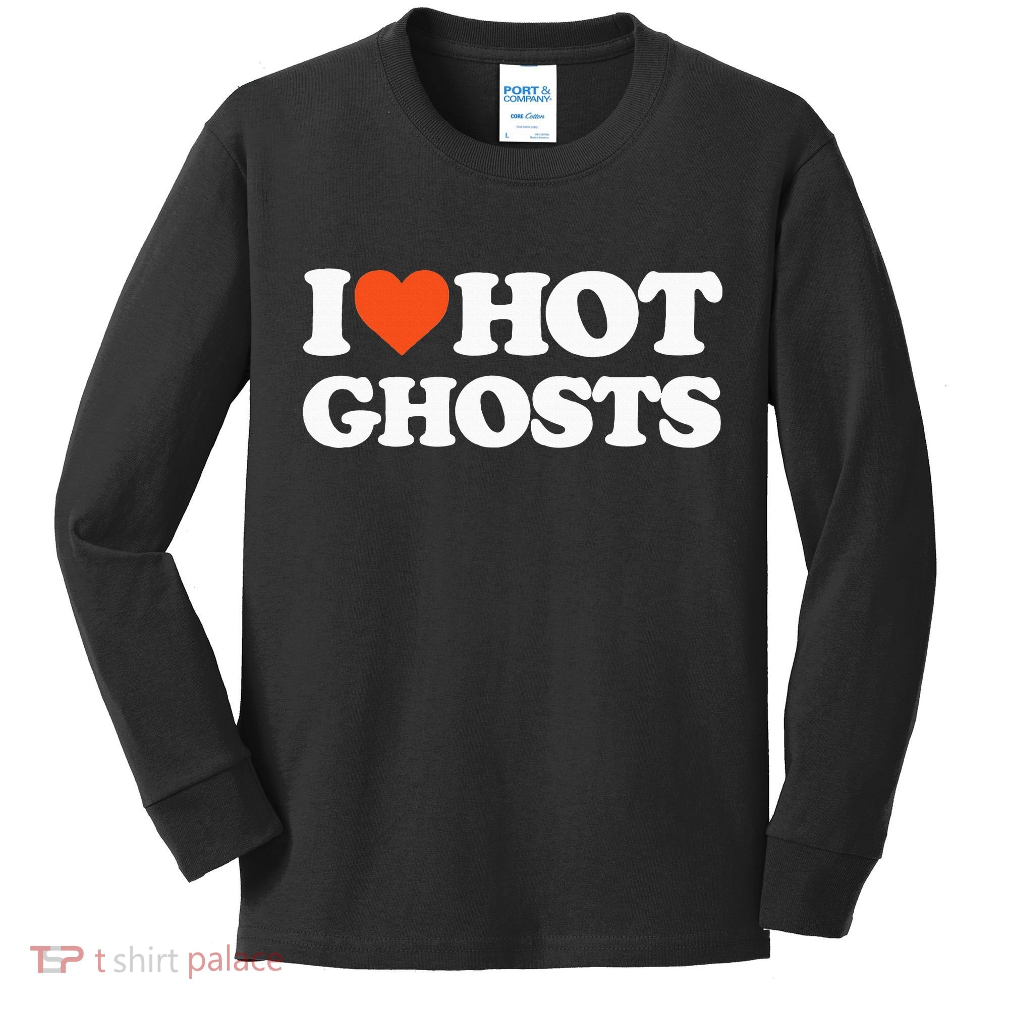 I Love Hot Ghosts I Heart Hot Ghosts Sexy Ghost Kids Long Sleeve Shirt