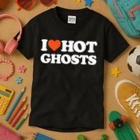I Love Hot Ghosts I Heart Hot Ghosts Sexy Ghost Kids T-Shirt thumb 3
