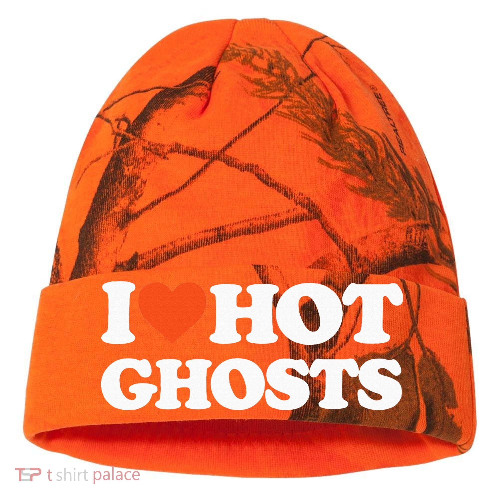 I Love Hot Ghosts I Heart Hot Ghosts Sexy Ghost Kati Licensed 12" Camo Cuffed Beanie