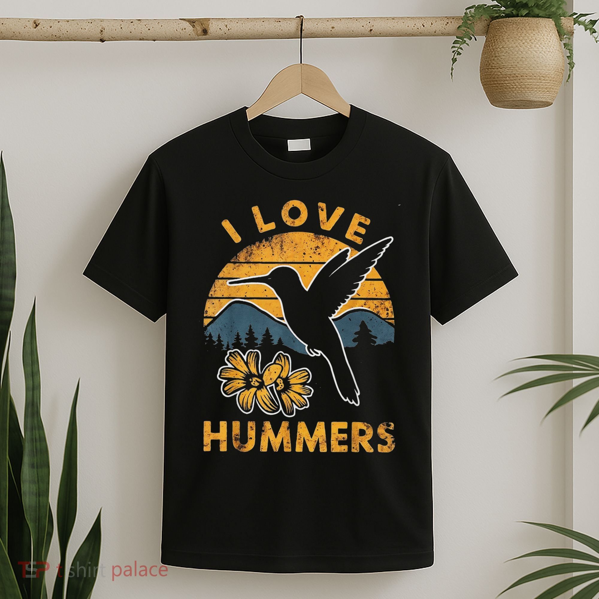 I Love Hummers Hummingbird Vintage Sunset T-Shirt