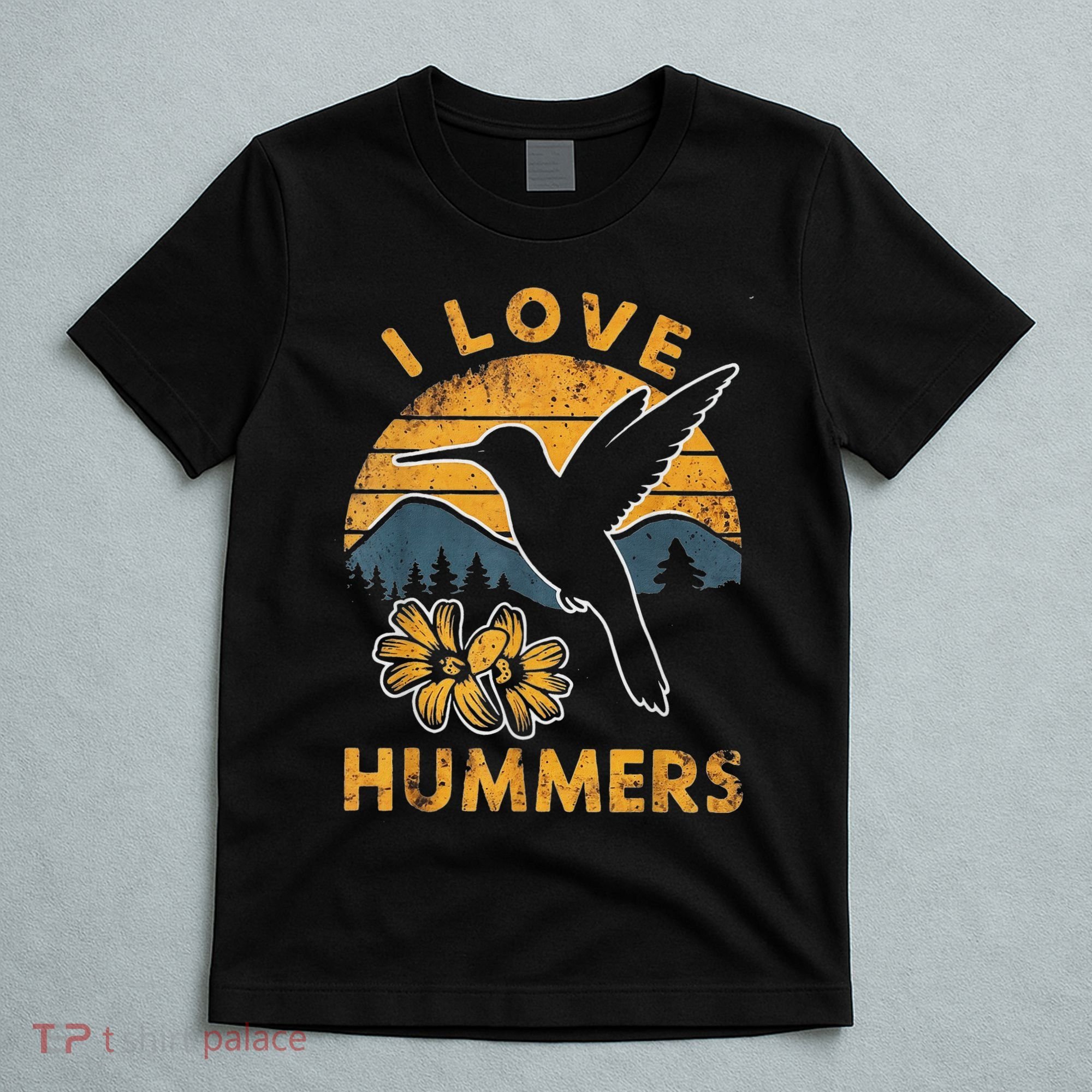 I Love Hummers Hummingbird Vintage Sunset T-Shirt
