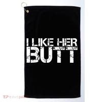 I Like His Beard I Like Her Butt Matching Couple Compliments Golf Towel thumb 0