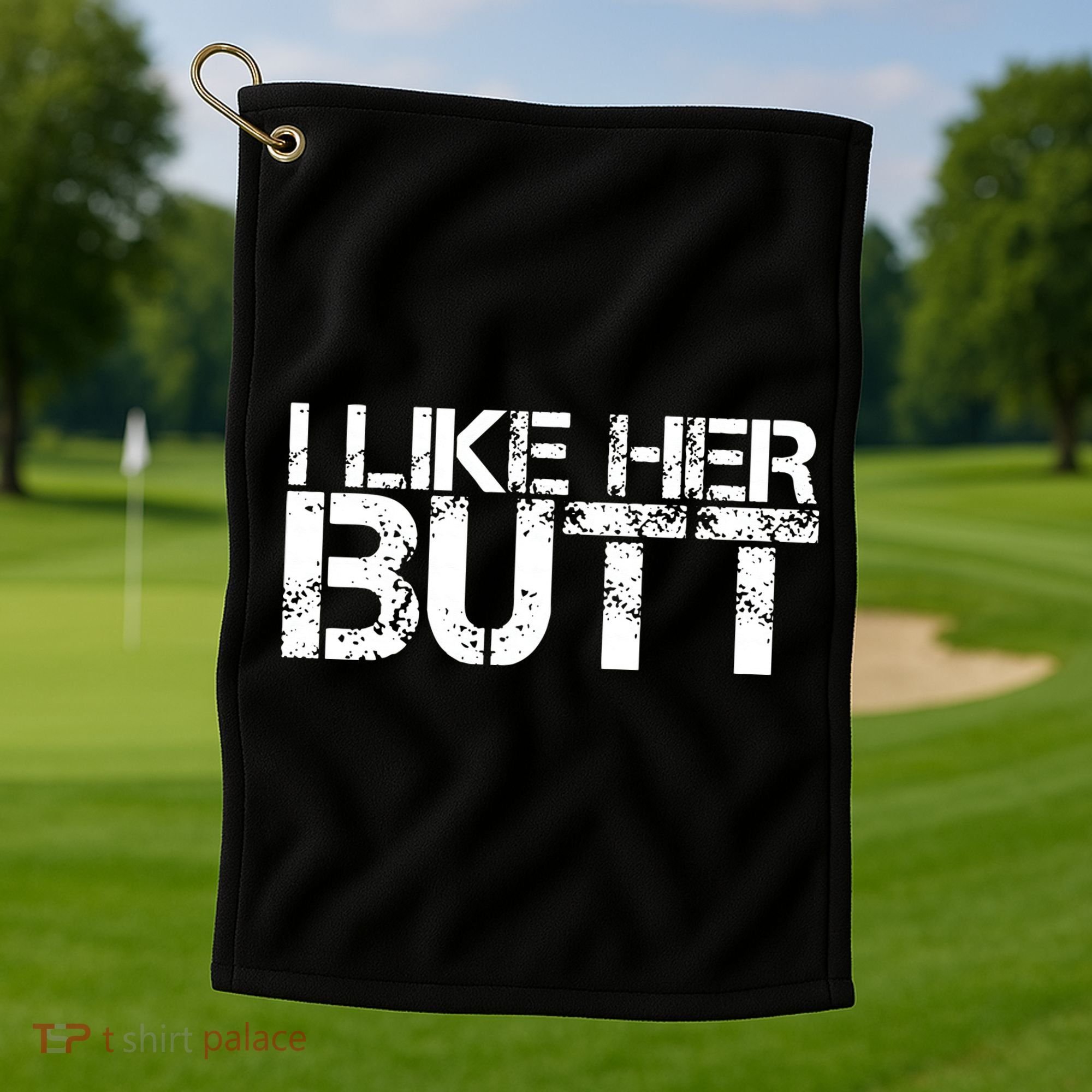 I Like His Beard I Like Her Butt Matching Couple Compliments Golf Towel