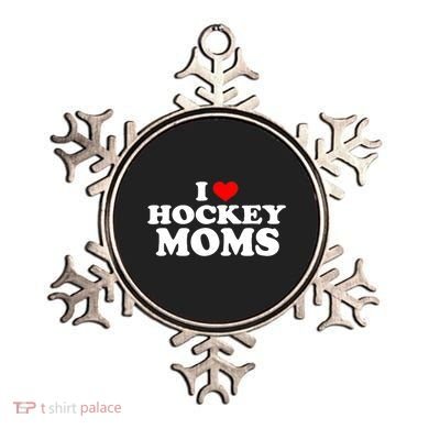 I Love Hockey Moms Funny Design Gift Ornament