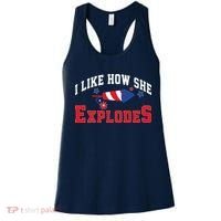 I Like How He Explodes Funny Fireworks Lover Matching Team Couple 4th Of July Women's Tank Top thumb 0
