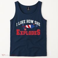 I Like How He Explodes Funny Fireworks Lover Matching Team Couple 4th Of July Tank Top thumb 2