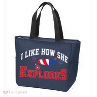 I Like How He Explodes Funny Fireworks Lover Matching Team Couple 4th Of July Tote Bag thumb 3