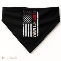 I Love Hot Moms American Usa Flag Gift USA-Made Doggie Bandana thumb 0