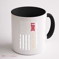 I Love Hot Moms American Usa Flag Gift Coffee Mug thumb 1
