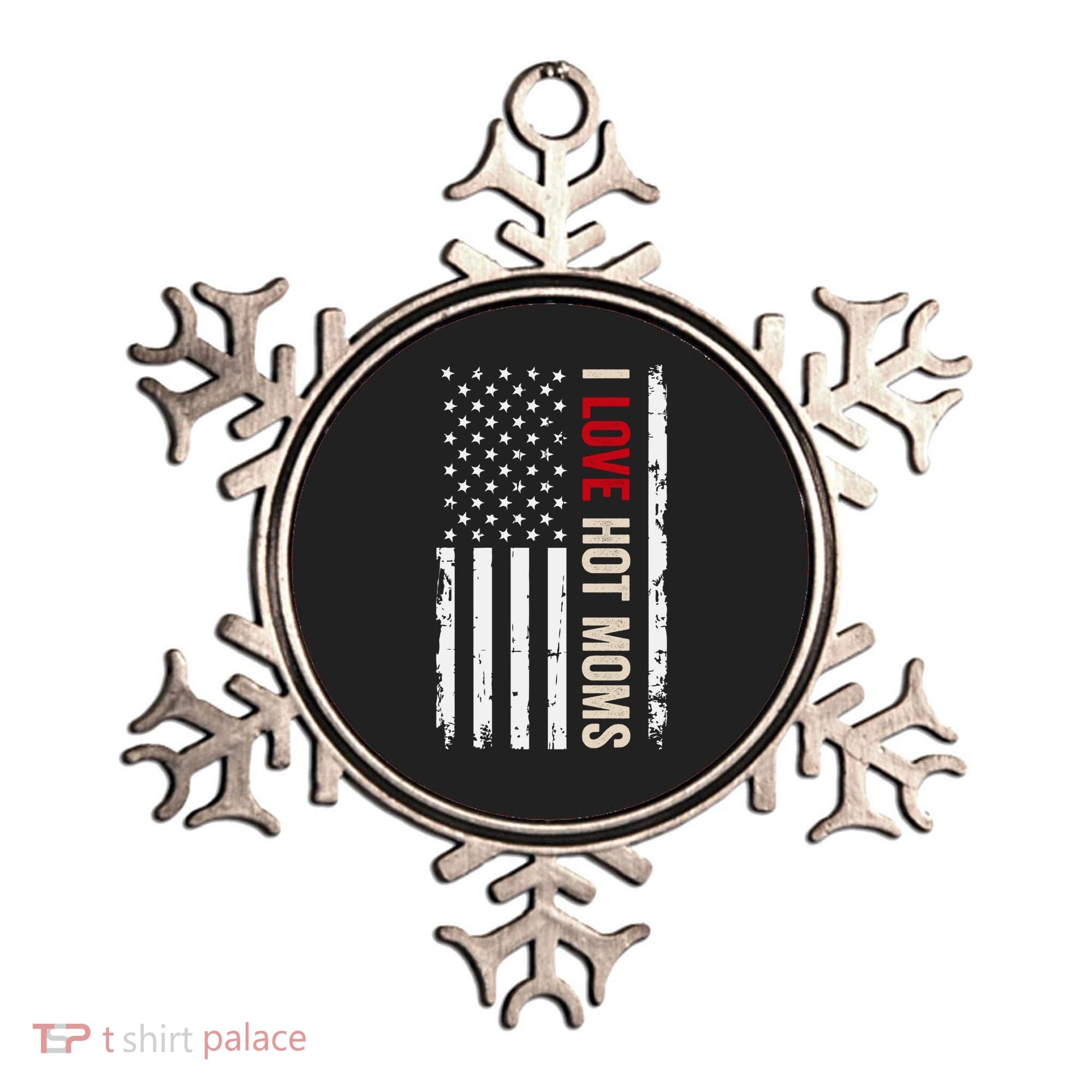 I Love Hot Moms American Usa Flag Gift Ornament