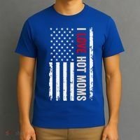 I Love Hot Moms American Usa Flag Gift T-Shirt thumb 3