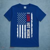 I Love Hot Moms American Usa Flag Gift T-Shirt thumb 5