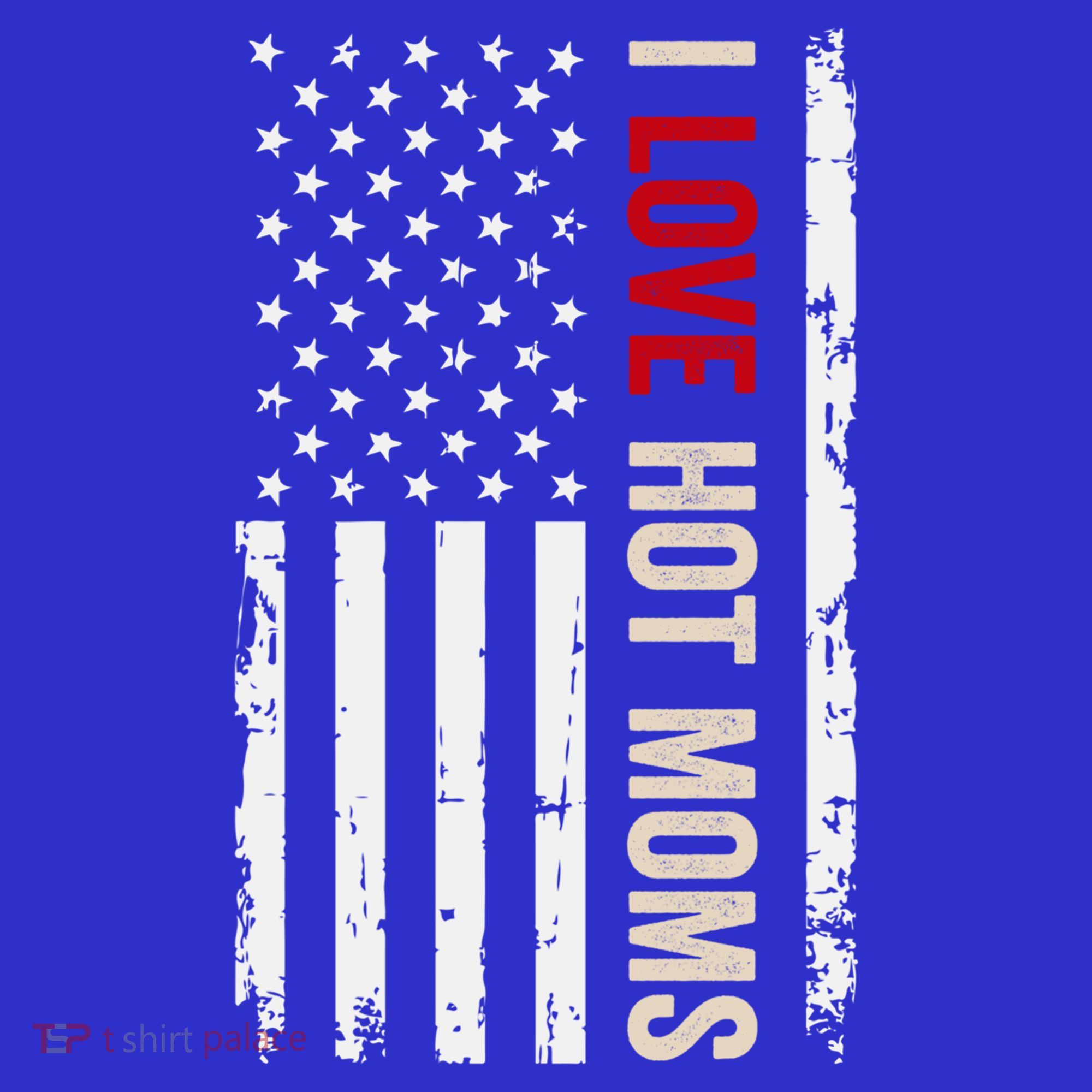 I Love Hot Moms American Usa Flag Gift Polo