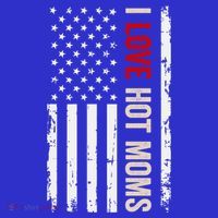 I Love Hot Moms American Usa Flag Gift Mousepad thumb 1