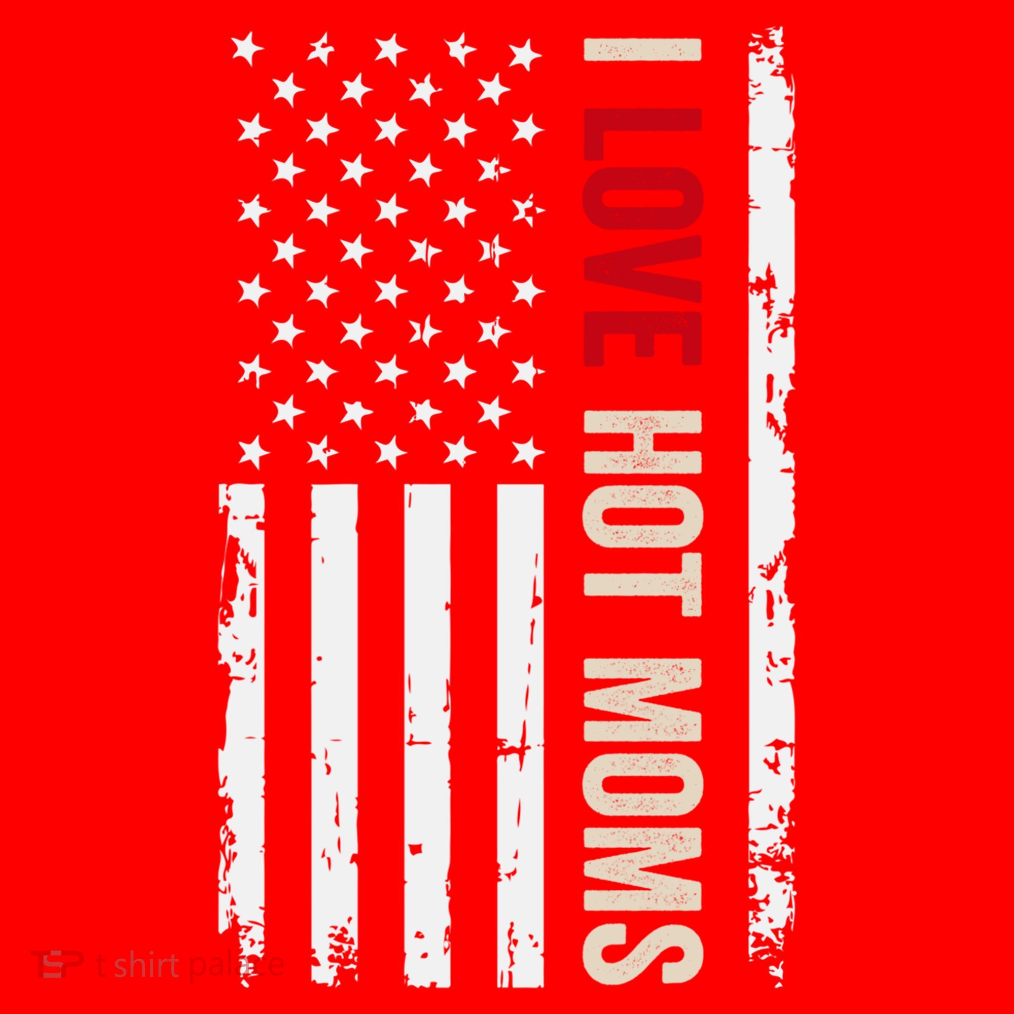 I Love Hot Moms American Usa Flag Gift Santa Hat