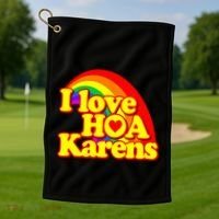 I Love Hoa Karens Golf Towel thumb 1