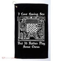 I Love Having Sex But I’D Rather Play Chess Golf Towel thumb 0